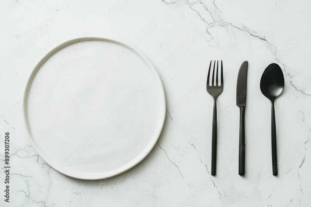 Creative flat lay with an elegant table setting including dishes and cutlery, presenting a sophisticated and inviting dining experience, banner, with copy space Creative flat lay with an elegant table setting including dishes and cutlery, presenting a sophisticated and inviting dining experience, banner, with copy space