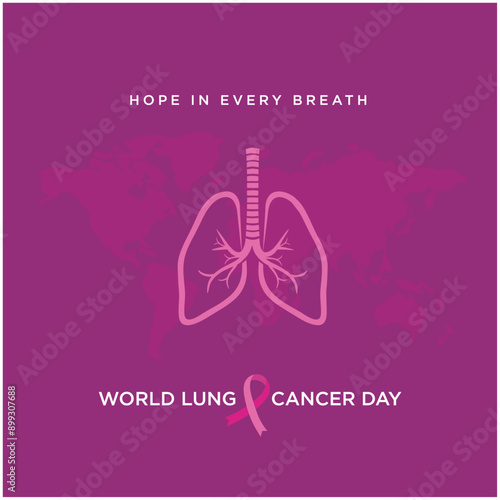 World Lung Cancer Day. August 1st. Medical, Hospitals, Doctors Etc. Social Media, Digital Marketing Design Post Vector Templates