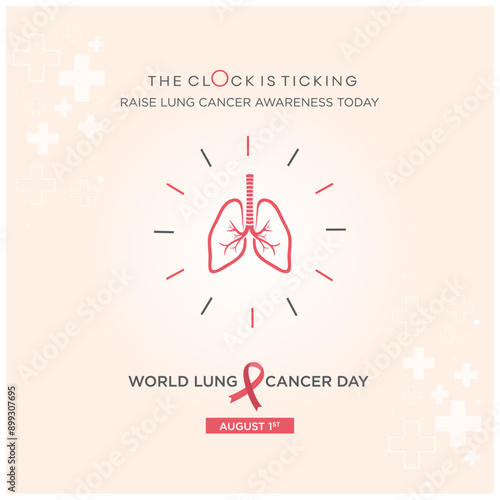 World Lung Cancer Day. August 1st. Medical, Hospitals, Doctors Etc. Social Media, Digital Marketing Design Post Vector Templates