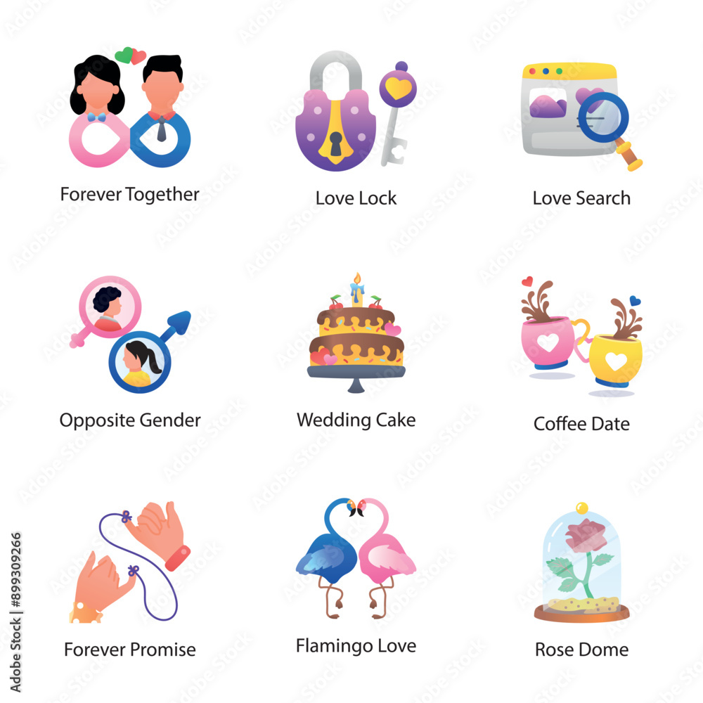 Set of Love and Online Dating Flat Style Icons
Set of Love and Online Dating Flat Style Icons