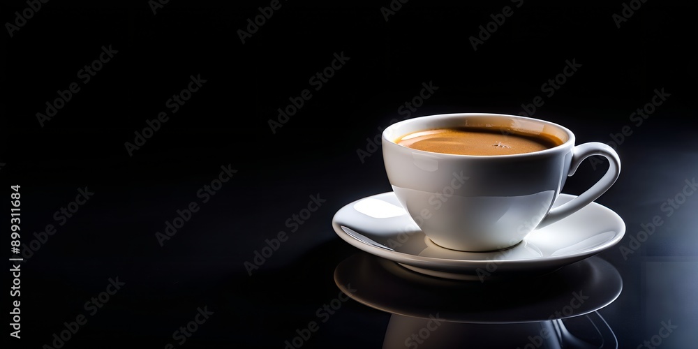 cup of coffee on a black background Generative AI cup of coffee on a black background Generative AI