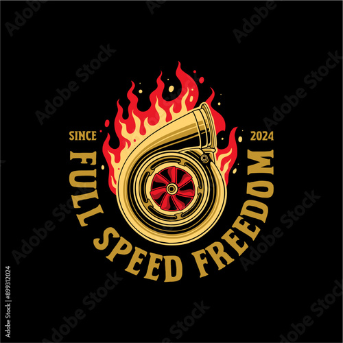 T-Shirt design full speed freedom since 2024 vintage vector illustration
