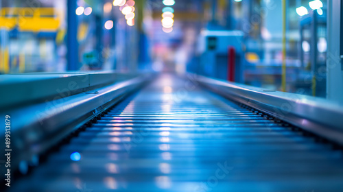 Wallpaper Mural Blurred background of conveyor belt in industrial factory Torontodigital.ca