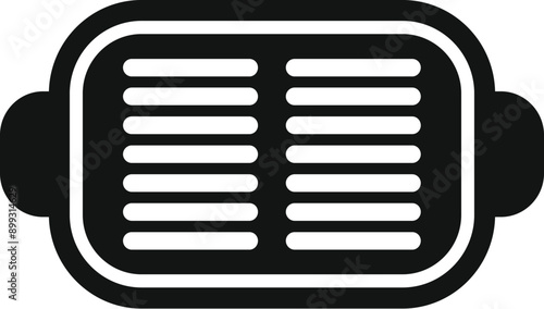 Simple vector icon of an empty grill grate for cooking meat, fish, and vegetables