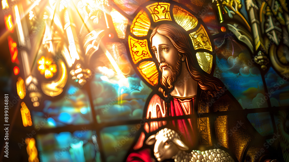 stained glass window of jesus stained glass window of jesus