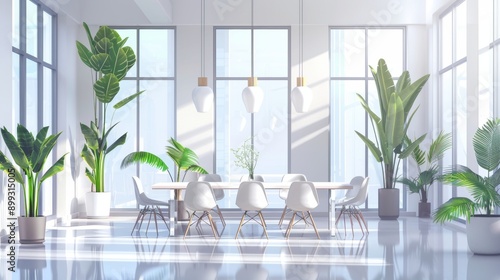 Minimalist Interior Design with Natural Light and Greenery