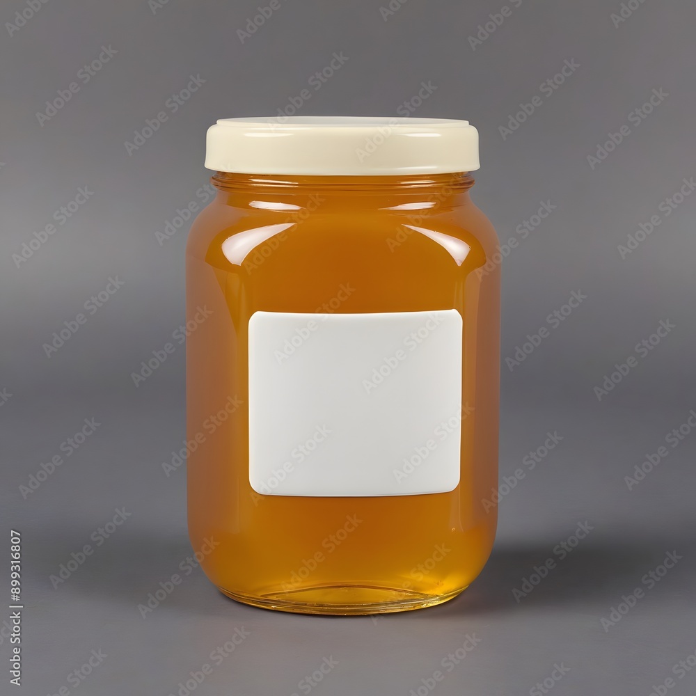 Jar of Honey with a White Label Jar of Honey with a White Label