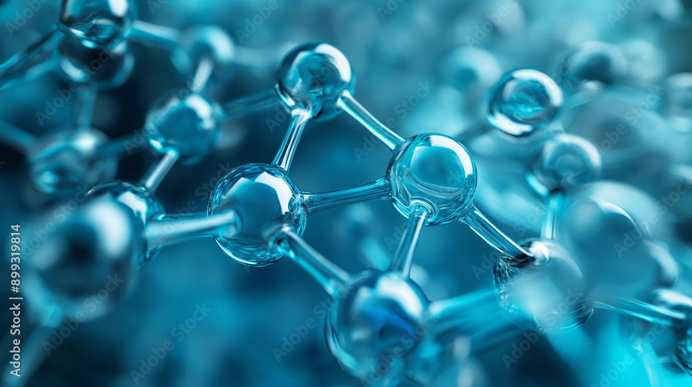 3D illustration of molecules and atoms. Nanotechnology is used to produce products such as medicines, commercial polymers and protective coatings. Computer chips are small 3D illustration of molecules and atoms. Nanotechnology is used to produce products such as medicines, commercial polymers and protective coatings. Computer chips are small