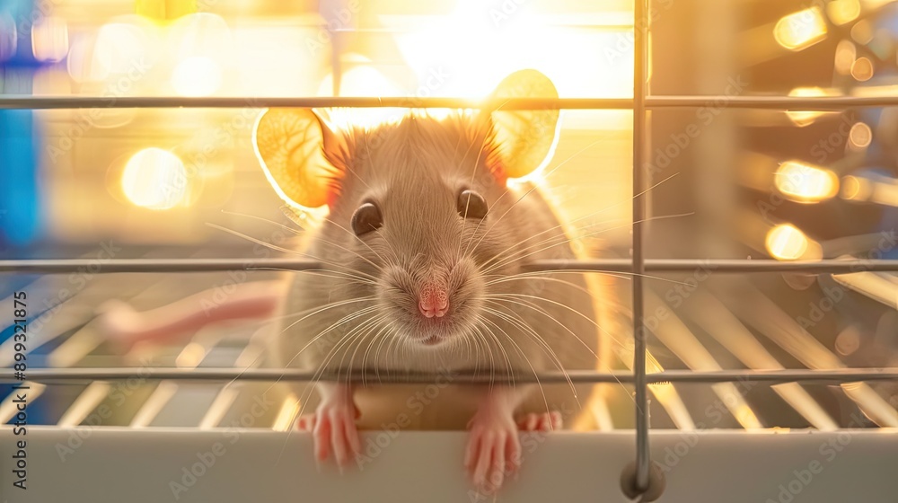 Fototapeta premium laboratory rat in the laboratory. Selective focus.