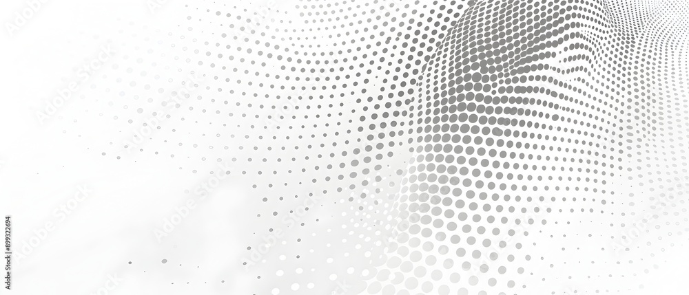 White background with small dots of varying sizes and shades, creating an abstract halftone pattern. The dots should be arranged in waves or curves for a dynamic effect. This design is suitable as a m White background with small dots of varying sizes and shades, creating an abstract halftone pattern. The dots should be arranged in waves or curves for a dynamic effect. This design is suitable as a m