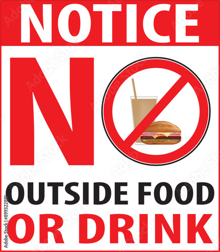 No outside food or drink allowed sign vector.eps