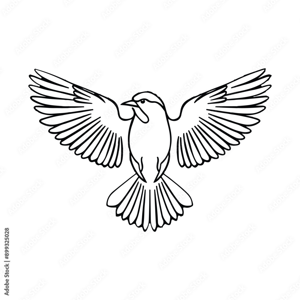Bird Outline Style Silhouette Vector Bird Outline Style Silhouette Vector