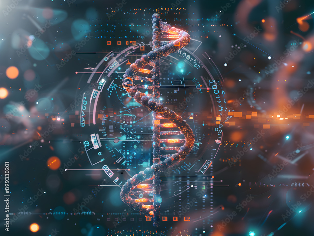 Fototapeta premium 3d DNA helix in DNA