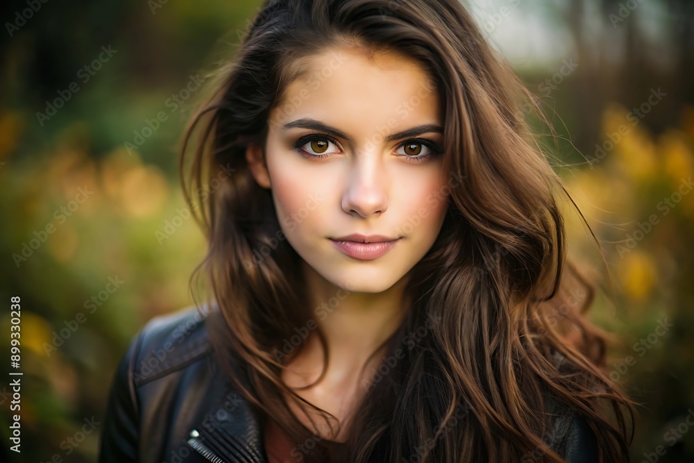 Portrait of a Young Woman with Long Brown Hair. Portrait of a Young Woman with Long Brown Hair.