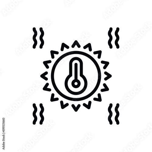 Black line icon for hot
