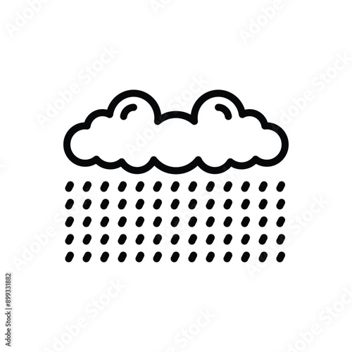 Black line icon for rain