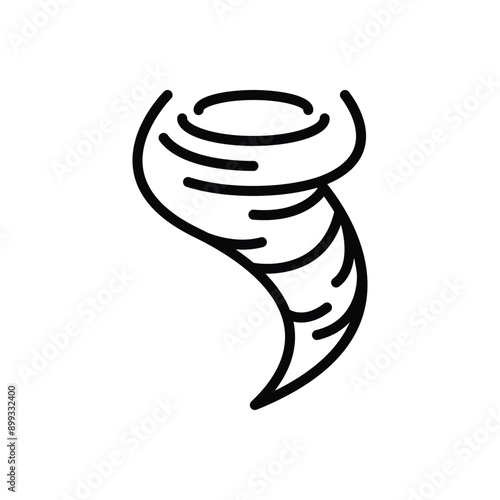 Black line icon for tornado