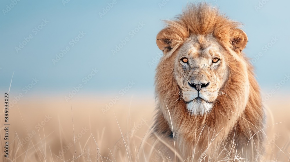 A close-up portrait of a lion with a powerful gaze. A close-up portrait of a lion with a powerful gaze.