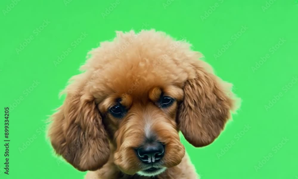 Curly Poodle Lying on Green Screen Curly Poodle Lying on Green Screen