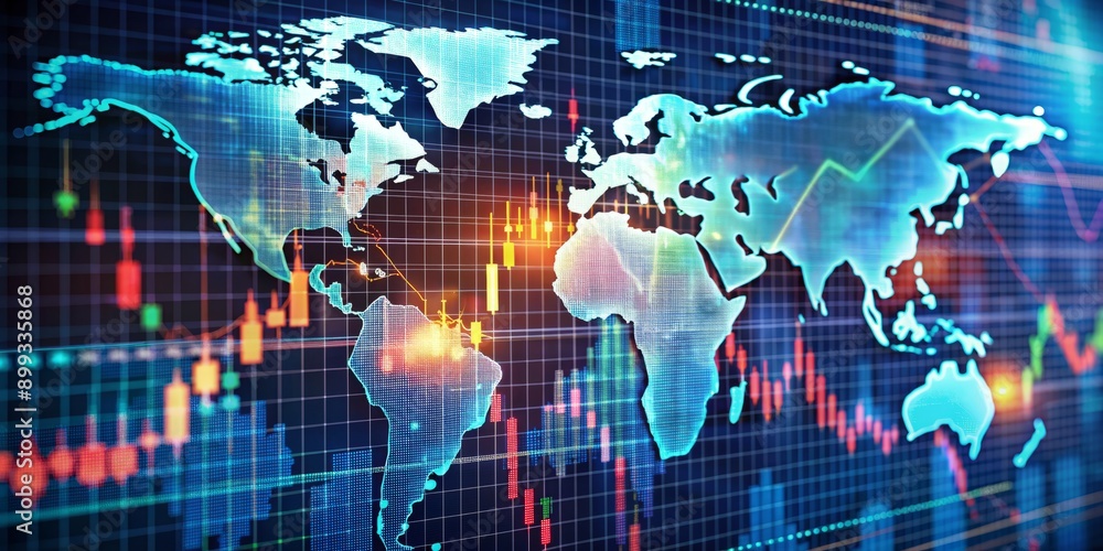 Vibrant digital screen displays global trade map with interactive charts and key contract clauses, ideal for in-depth trade analysis and market visualization. Vibrant digital screen displays global trade map with interactive charts and key contract clauses, ideal for in-depth trade analysis and market visualization.