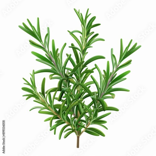 Rosemary clipart, herb element, realistic, green sprigs, isolated on white background