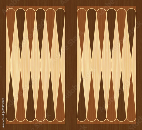 Backgammon board wooden game table. Vector backgammon table, background.