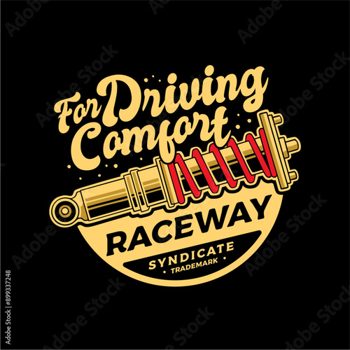 T-Shirt design for driving comfort vintage vector illustration