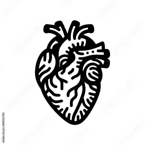 Human heart anatomy flat design