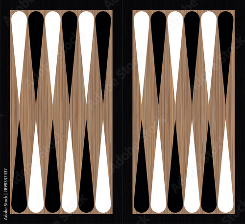 Backgammon board wooden game table. Vector backgammon table, background.