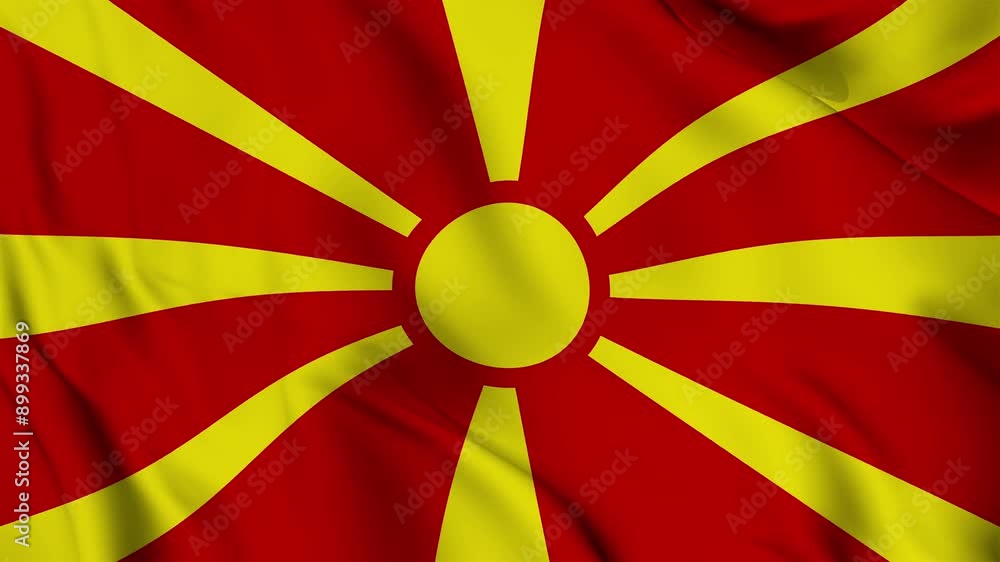 A beautiful view of the Macedonia flag video. 3d flag-waving video. Macedonia flag 4K resolution. A beautiful view of the Macedonia flag video. 3d flag-waving video. Macedonia flag 4K resolution.