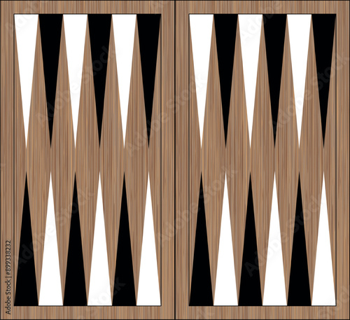 Backgammon board wooden game table. Vector backgammon table, background.