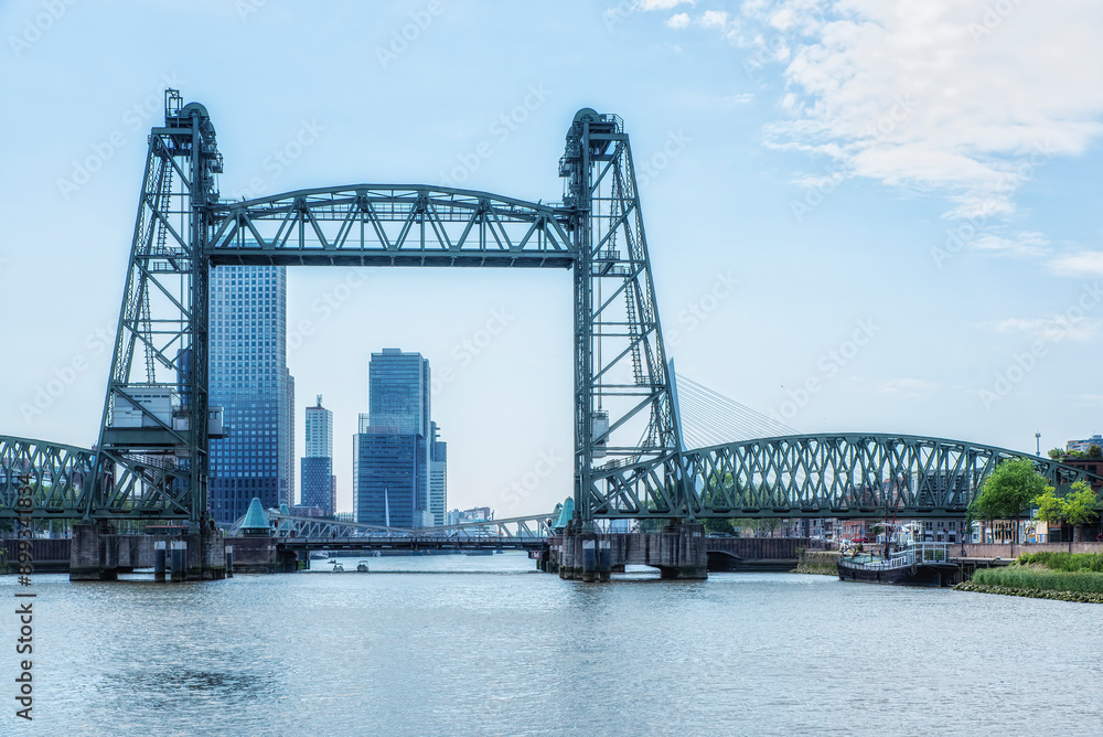 Old famous and monumental Koningshavenbrug in Rotterdam, The Netherlands. Old famous and monumental Koningshavenbrug in Rotterdam, The Netherlands.