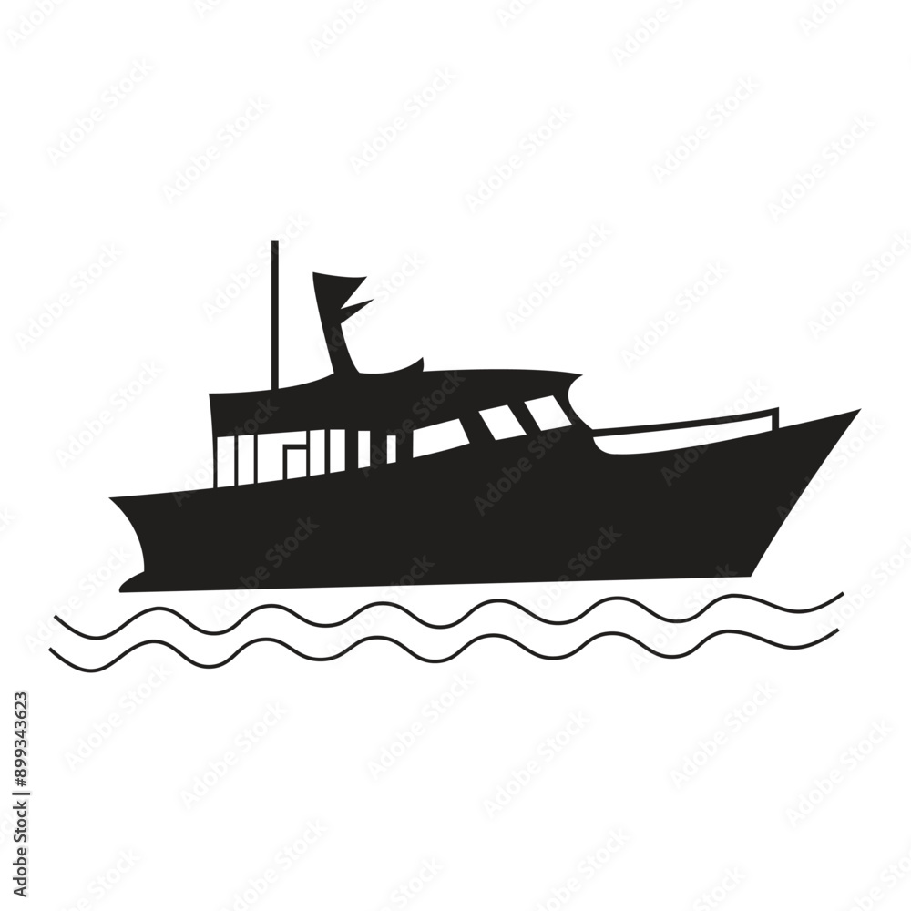 Fishing boat Vector silhouette illustration Fishing boat Vector silhouette illustration