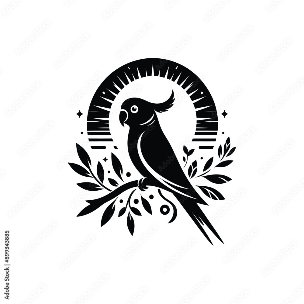 Fototapeta premium parakeet bird silhouette vector illustration