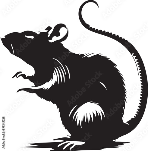 Rat silhouette vector art illustration White Background Free Download