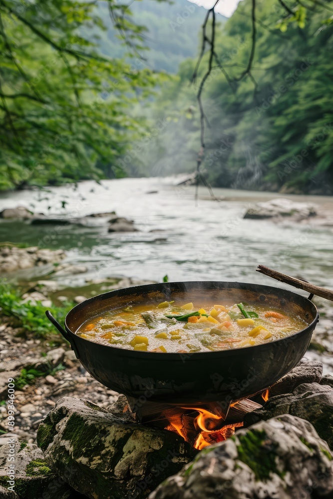 Fish soup on a beautiful background. Selective focus. Fish soup on a beautiful background. Selective focus.