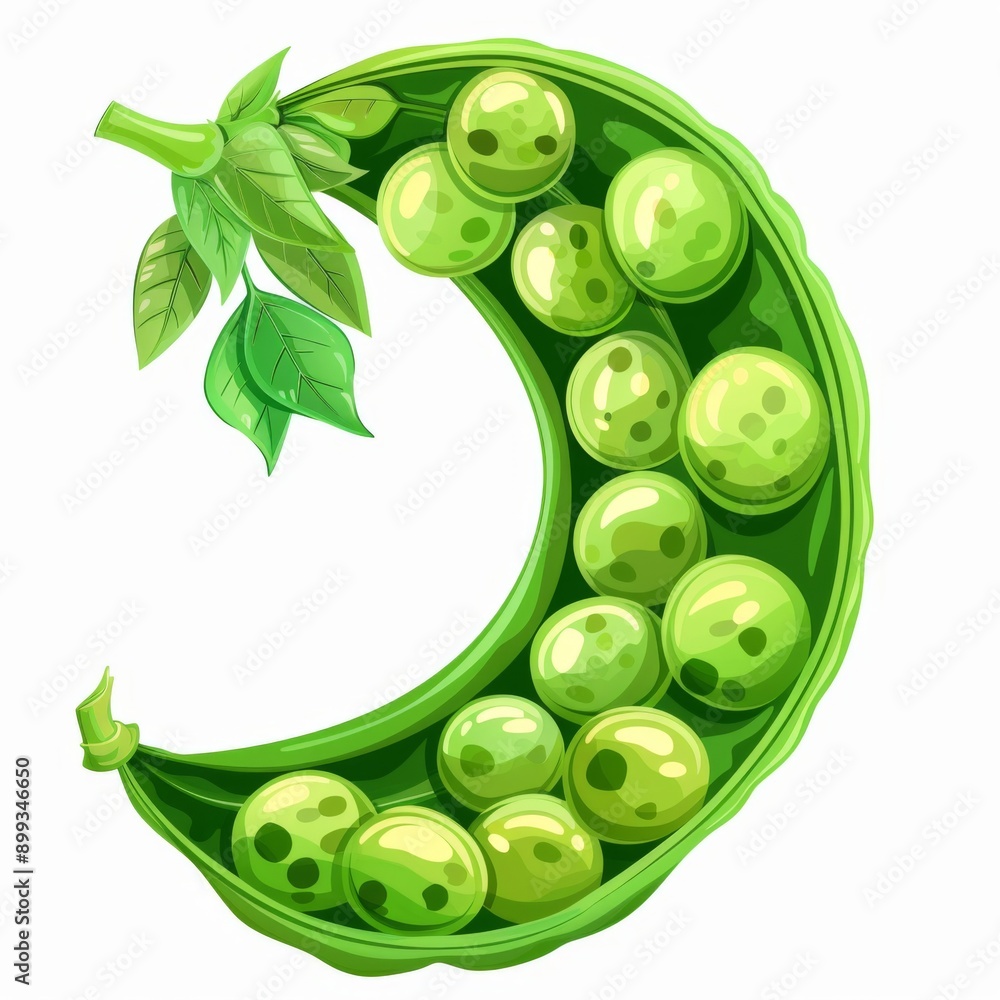 Peas clipart, vegetable element, illustration, green, isolated on white background Peas clipart, vegetable element, illustration, green, isolated on white background