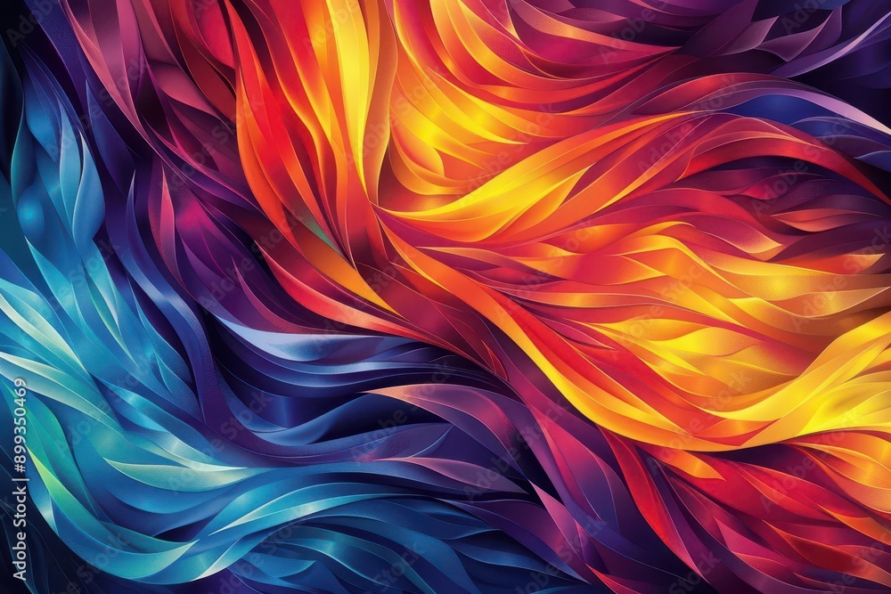 Abstract Heatwave A vibrant, geometric pattern representing the intensity of heatwaves, with swirling lines and sharp angles