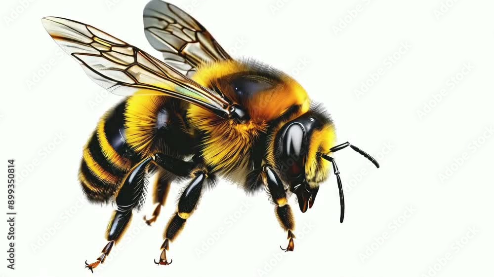 a stunning bumblebee is flying, isolated on transparent background, macro, incredible pollinator a stunning bumblebee is flying, isolated on transparent background, macro, incredible pollinator