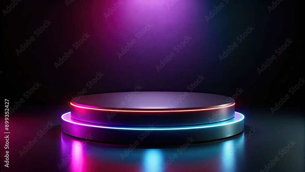 Rgb light round podium on black background for mock up, Rgb, light, round, podium, black, background, mock up, design Rgb light round podium on black background for mock up, Rgb, light, round, podium, black, background, mock up, design