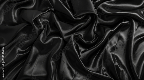 Black batiste fabric has a velvety texture and drapes beautifully. It feels soft and smooth, with a slight sheen and a deep, rich black color.