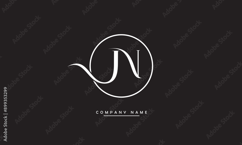 JN, NJ, J, N Abstract Letters Logo Monogram JN, NJ, J, N Abstract Letters Logo Monogram