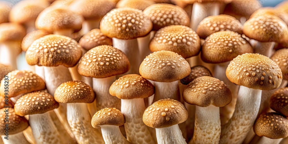 Close-up background of brown shimeji mushrooms, shimeji mushrooms, brown, close-up, food, ingredients, fresh, organic Close-up background of brown shimeji mushrooms, shimeji mushrooms, brown, close-up, food, ingredients, fresh, organic