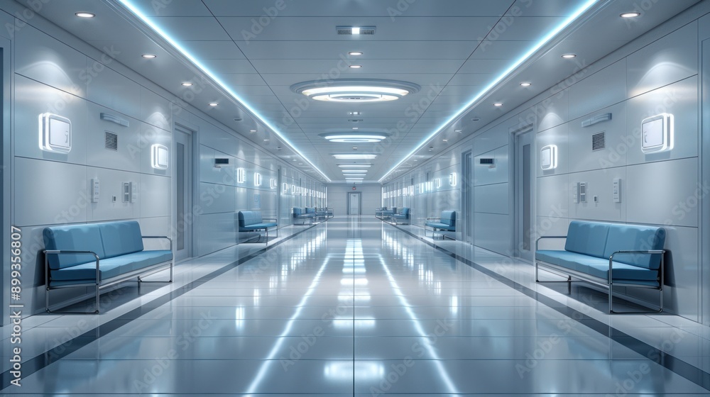 Fototapeta premium Futuristic Hospital Corridor