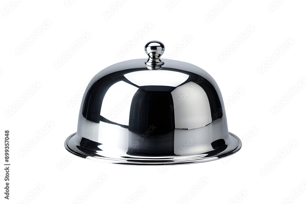 Elegant shiny silver cloche isolated on a transparent or white background. Elegant shiny silver cloche isolated on a transparent or white background.