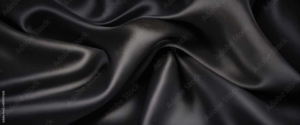 Luxury Black satin smooth fabric background Luxury Black satin smooth fabric background