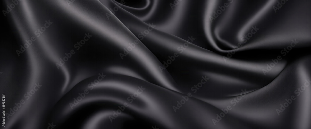 Luxury Black satin smooth fabric background Luxury Black satin smooth fabric background