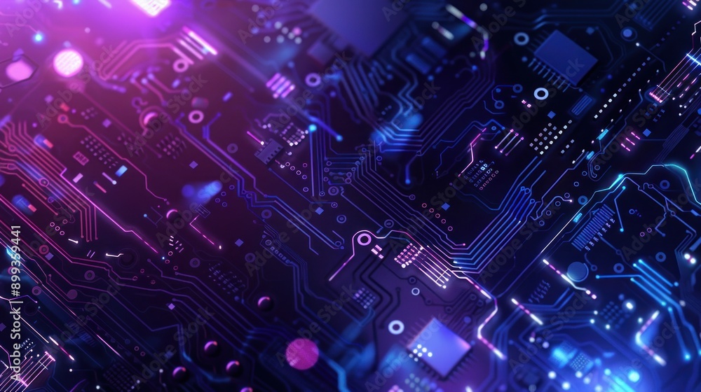 Abstract Circuit Board with Glowing Lines Abstract Circuit Board with Glowing Lines