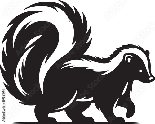 Skunk silhouette vector art illustration White Background Free Download