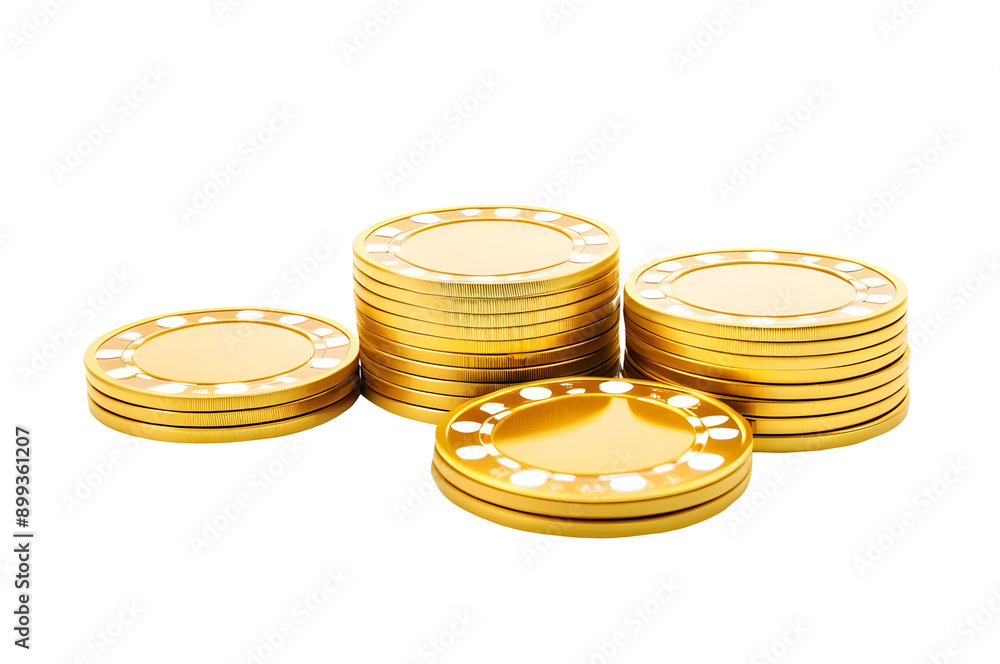 Gold poker chips isolated on a transparent or white background. Gold poker chips isolated on a transparent or white background.